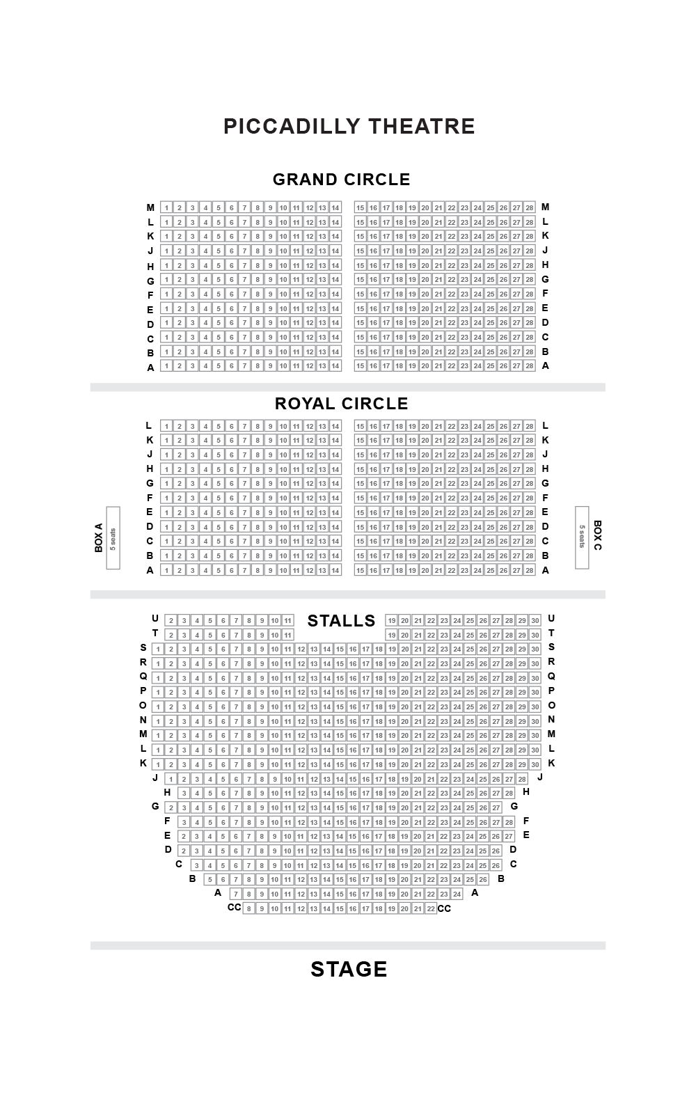 Gielgud Theatre Seating Chart